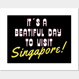 Singapore. White text. Gift ideas for the travel enthusiast. Posters and Art